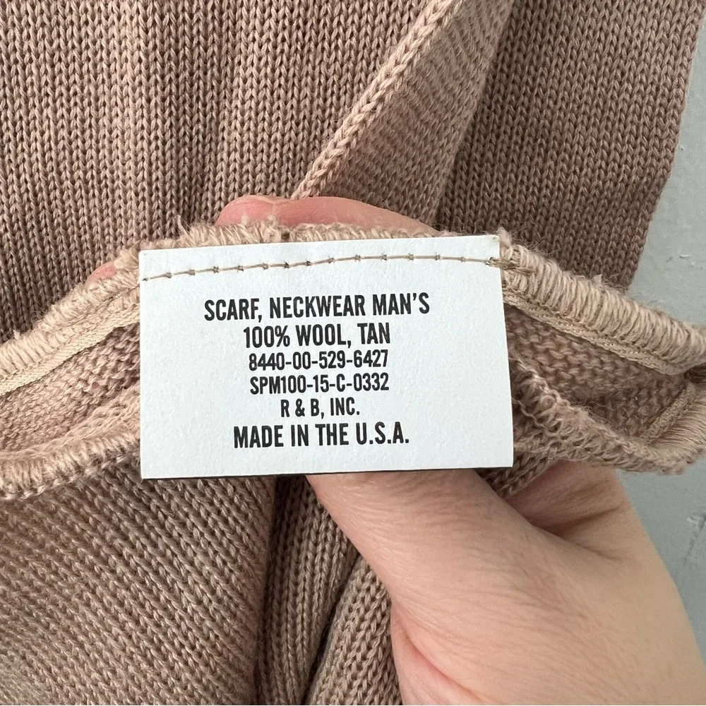 100% Wool Tan Beige Scarf